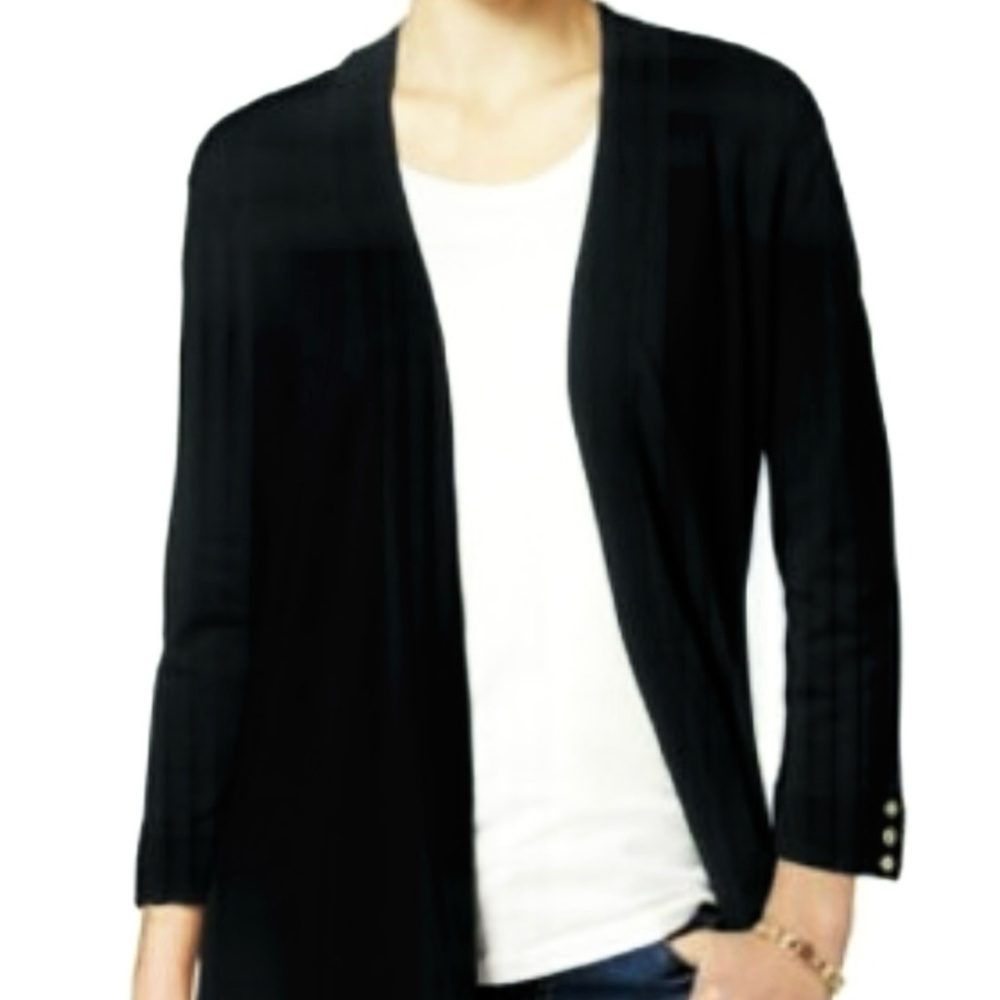 3/$10 Charter Club Black Open Front Cardigan